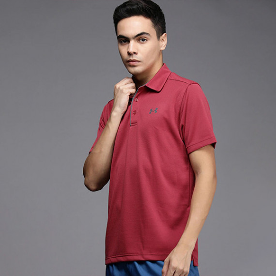 https://www.letshopz.com/products/men-coral-pink-self-striped-polo-collar-loose-t-shirt