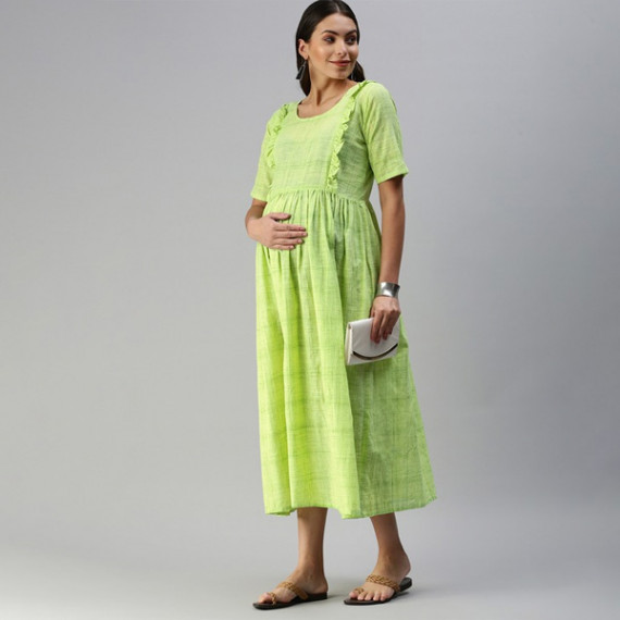 https://www.letshopz.com/products/lime-green-woven-design-handloom-maternity-a-line-midi-dress