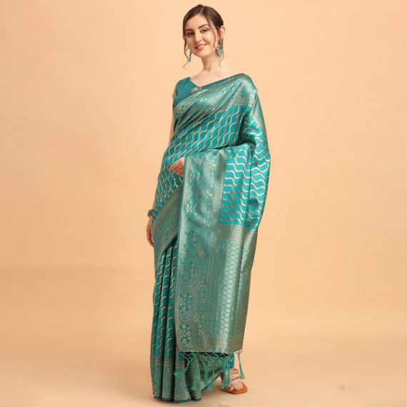 https://www.letshopz.com/products/green-gold-toned-silk-blend-fusion-leheriya-saree